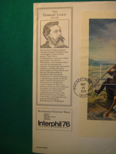 24c Washington Crossing Delaware SS-First Day Issue-Aristocrat Cachet-#1688 - Picture 3 of 3