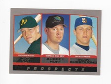 2000 Topps #441 Aubrey Huff Sean Burroughs Adam Piatt Oakland A's Rays Padres