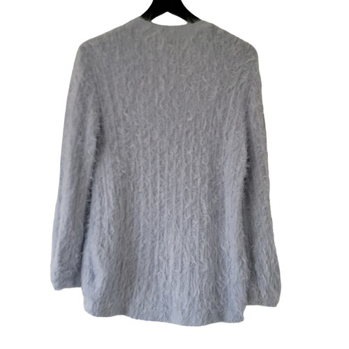 Zara Girls Sweater Size 14/16 Years Blue Crew Eyelash Cozy Fuzzy Pullover - Picture 2 of 6