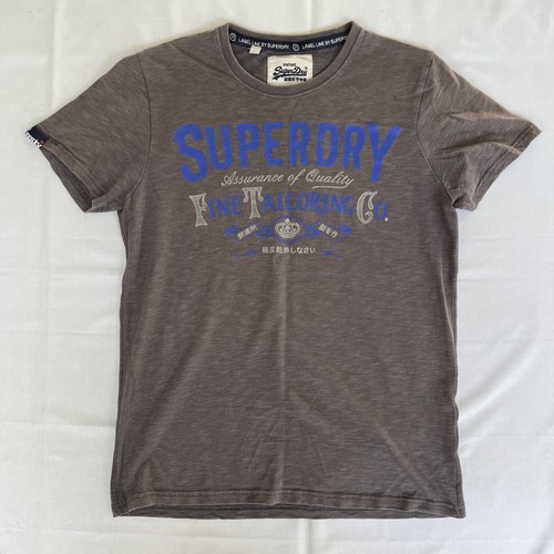 Superdry T Shirt Men's JP XL US L Gray Short Sleeve Premium Label Line 1434 - Picture 2 of 11