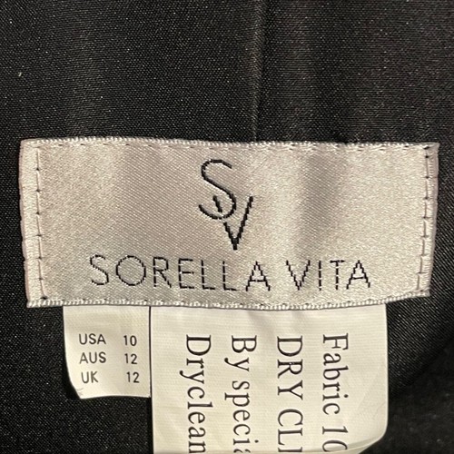 NWOT Sorella Vita Boat Neck Cap Sleeve Knee Length Semi Pleat Dress Black Sz 10 - Picture 5 of 8