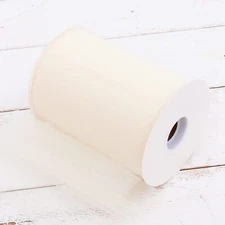 Threadart Mega Roll Tulle Fabric - 6"x100yd Decorations & Wedding - Ivory