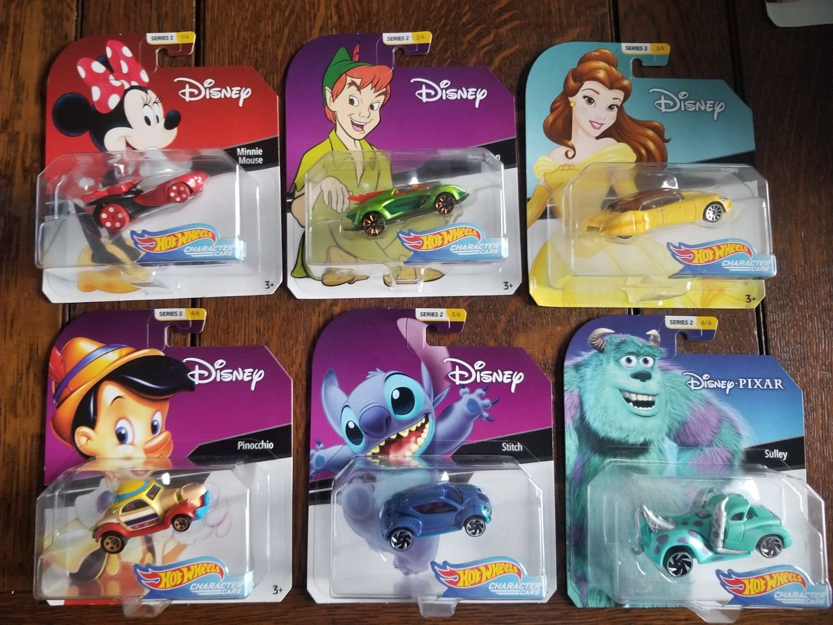 Hot Wheels Character Car DISNEY ( SERIES 2 ) SET OF 6 CARS