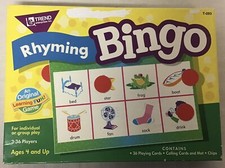 TREND Rhyming Bingo Game Vintage Class Set 36 Student Playing Cards COMPLETE