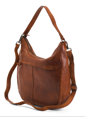 NEU MIT ETIKETT VILENCA HOLLAND HERGESTELLT IN ITALIEN LEDER GELOCKT GEWEBT HOBO COGNAC - Bild 7 von 12