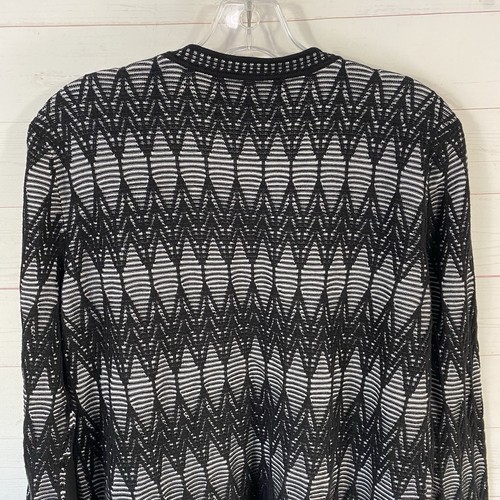 Jones New York Womens Open Front Cardigan Sweater XL Black/White Cotton Blend - Picture 4 of 10