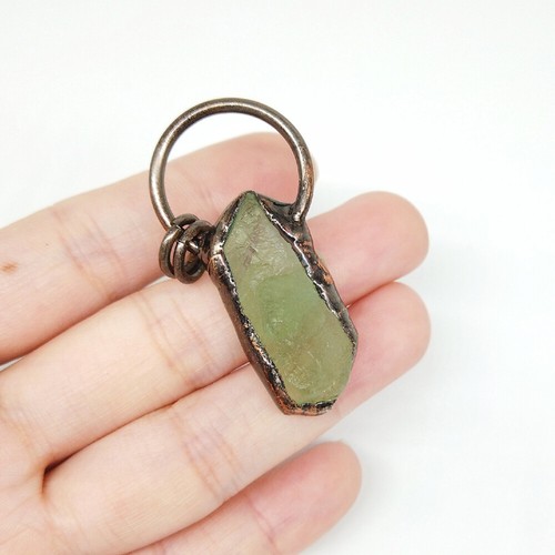 Natural Raw Rough Crystal Quartz Pendant Antique Bronze Trim Healing Jewelry - Picture 5 of 16