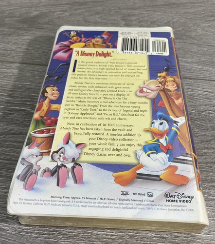 Walt Disney's Melody Time (VHS, Masterpiece, 1998,Full Screen) NEW & SEALED - Picture 2 of 6