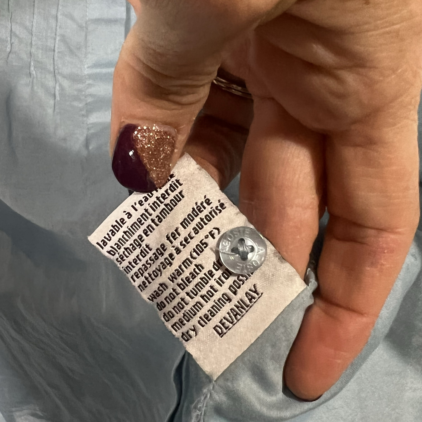 Lacoste Light Blue Button Down Front Gathered Lon… - image 10