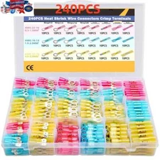 240pcs Waterproof  Wire Connectors Heat Shrink Marine Automotive Terminals kit
