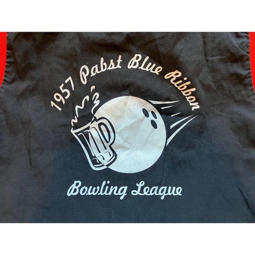 Vintage 50's Hilton Bowling Shirt Mens Medium Pabst Blue Ribbon Beer Embroidery - 第 2/9 張圖片