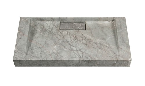 Hand Crafted Marble nature stone wash basin Hermès matt grey wall hung 600*300 - Picture 2 of 5