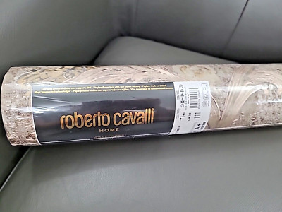 Roll of Roberto Cavalli Wallpaper Gold Baroque Scroll Design .70 m x 10.0 m