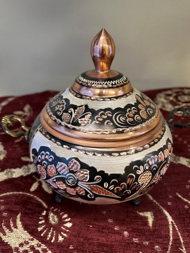 Copper Sugar Bowl with Lid, Decorative Bowl, Candy Dish, Solid Copper Candy Bowl - Picture 4 of 11