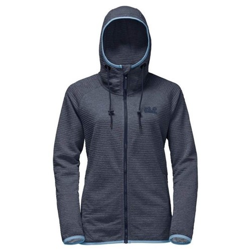 Jack Wolfskin Tongari Hooded Fleece Jacket Women - Midnight Blue - Picture 2 of 5