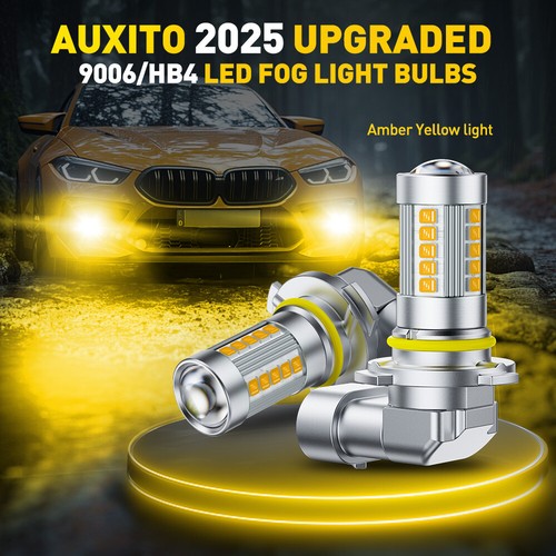 Auxito Bright Super 9006 HB4 Yellow Canbus Plug Play LED Fog Light Lamp 3000K 2x - Picture 4 of 15