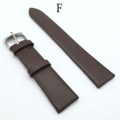 Men Ladies Leather Watch Strap Replacement Band w/ Metal Buckle Decor 12-22mm - Picture 18 of 27