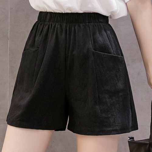 Womens Elastic Waist Shorts With Pockets Summer Casual Solid Short Pants Bottoms - Bild 14 von 28