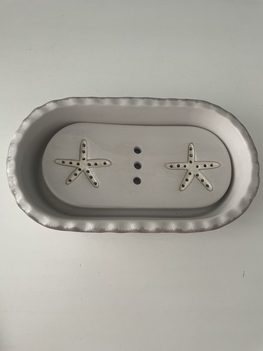 Carmel Ceramica Starfish Shells Soap Bar Drying Dish - Picture 7 of 8