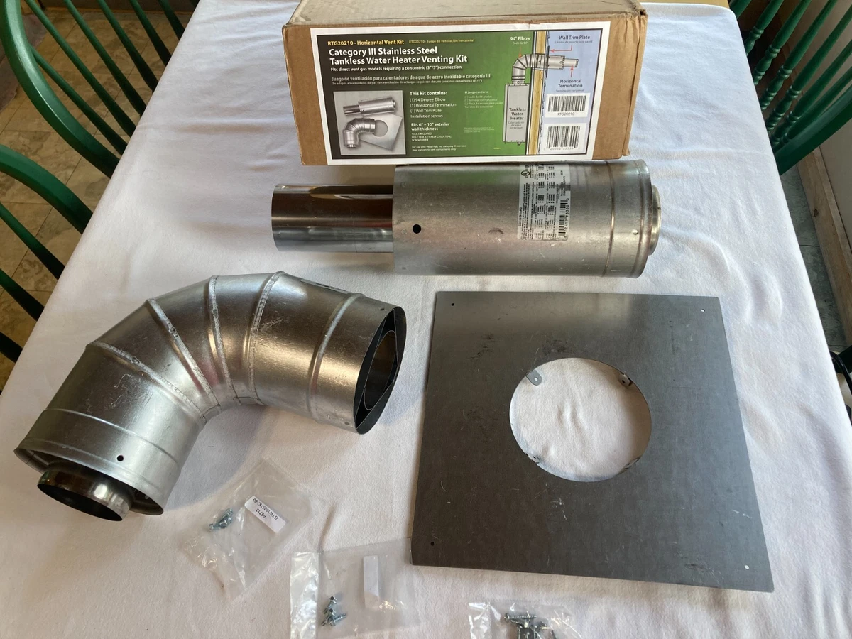 Rheem RTG20210 Category III SS Tankless Water Heater Horizontal Vent Kit |  eBay