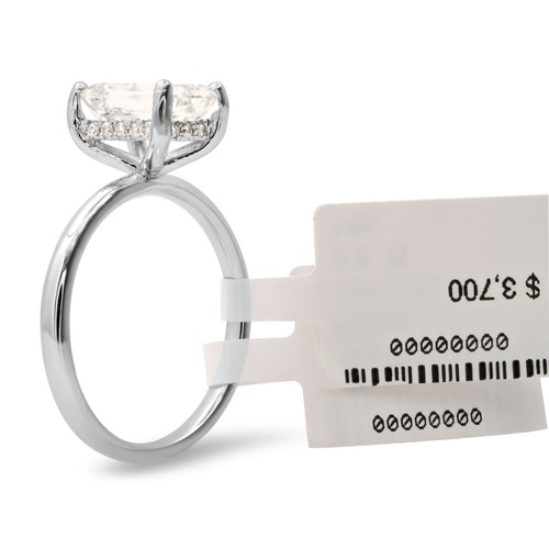 Emerald Cut Lab Created Diamond Engagement Ring 14K White Gold 2.01 CT IGI Cert - Picture 4 of 5
