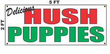 HUSH PUPPIES Banner Sign for Food Truck Diner Restaurant or Convenience Store