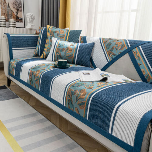 2022 Home Striped Sofa Cover Jacquard 1 2 3 4 Seat Corner Sofa Non-slip Cover - Picture 7 of 18