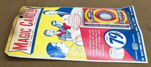 Vintage 1950-60's Era Magic CANDLES Re-Lighting, By Gay-Gem , Novelty Gag Item - Picture 3 of 4