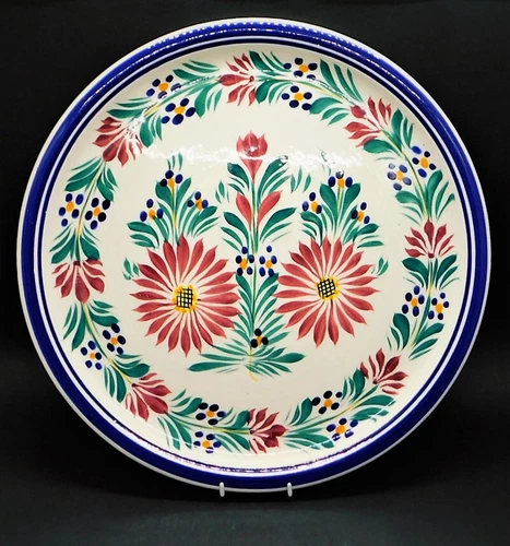 Vintage Henriot Quimper French Faience Pottery Fleuri Serving Plate 28cm