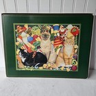 VTG Pimpernel England Corked Back Placemats Christmas Cats Set of 4 12 x16 C1