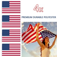 4 Packs 3x5ft American Flag w/ Grommets USA United States of America US Flags