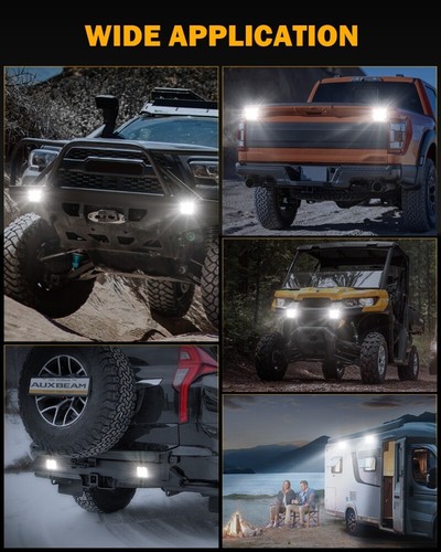 AUXBEAM 2 piezas 3,5" 40 W montaje empotrado LED luz blanca inundación para camioneta Jeep SUV - Imagen 3 de 12
