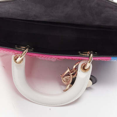 【蝶が周りを魅了する☆】Dior Lady D-Joy バッグ スモール rare CHRISTIAN DIOR Lady D-joy Runway pink blue butterfly