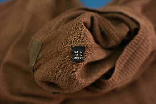 Massimo Dutti Men's Crew Neck Pullover Sweater Solid Brown Cotton-Silk SIZE M - Picture 5 of 6