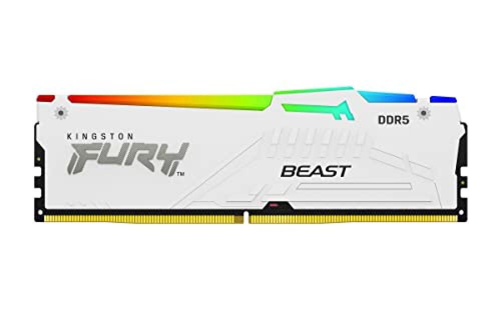 (TG. 32GB) Kingston FURY Beast Bianco RGB XMP 32GB 6400MT/s DDR5 CL32 DIMM Memor