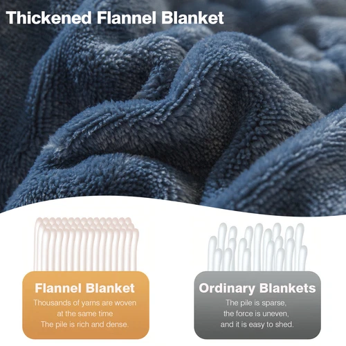 Flannel Blanket Winter Warm Reversible Twin Queen Size Plush Sofa Bed Blankets - Picture 30 of 55