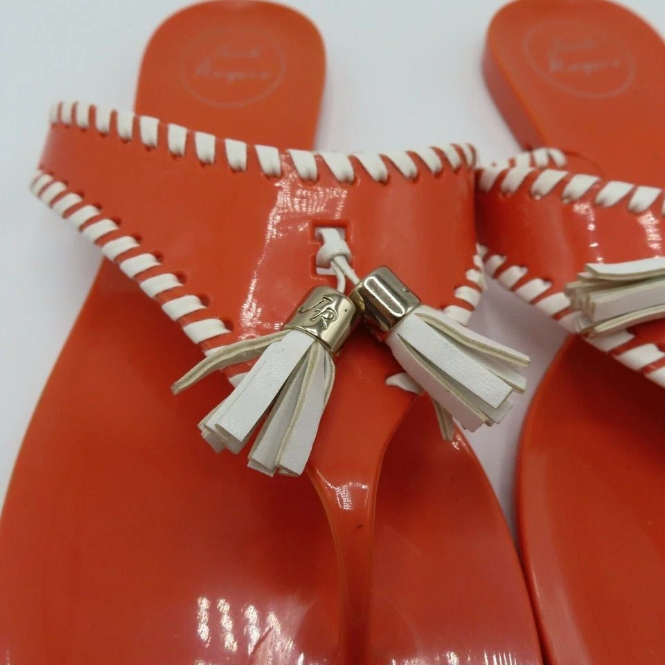 Jack Rogers Mujer 8 ALANA Coral Naranja Borla Jalea Chanclas Sandalias Zapatos Foto 3 de 4