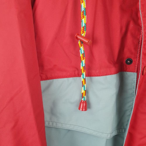 Helly Hansen Waterproof Jacket Men's Medium Red Grey Outdoor Hooded Mack Rain - Picture 4 of 14