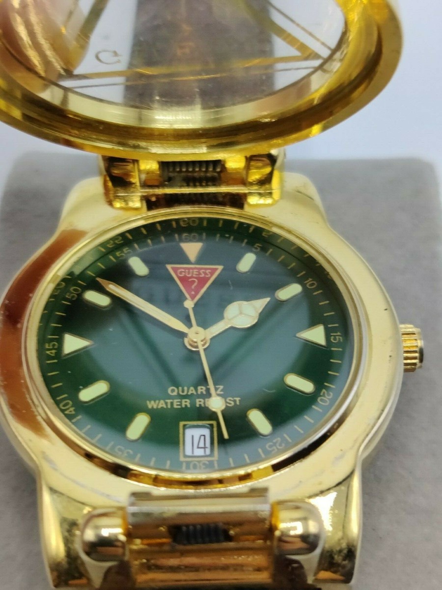 Vintage 1995 Guess Watch with Brown Leather Band Pop up Face Vintage 1995 Guess Watch with Brown Leather Band Pop up Face