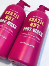 Set Of 2 - Trader Joe's Brazil Nut BODY WASH 16 ounce bottle NEW full Size