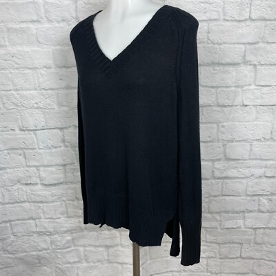 Old Navy Sweater XS Black V-Neck Long Sleeve Pullover Cotton Blend