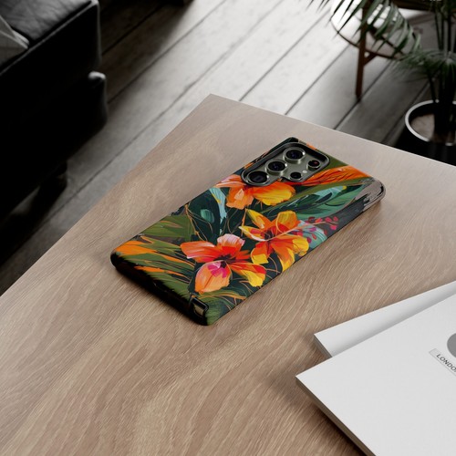 Phone-Ink iPhone, Pixel, Samsung Galaxy Case - Orange Hibiscus Flower Painting - 第 127/191 張圖片