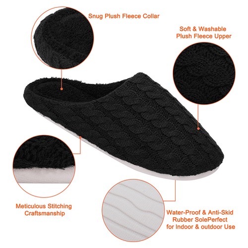 Mens Memory Foam Cozy Warm Slippers Indoor Comfort House Shoes Soft - Picture 36 of 45