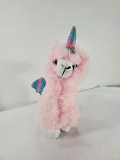 Pegasus Unicorn Llama Alpaca Pink Stuffed Stuffed Plush 11" Toy Animal 