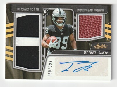 2023 Panini Absolute Rookie Premier AUTO Triple Patch Tre Tucker 399 RPA Raiders