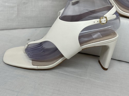 Louise Et Cie Womens Lalo Heeled Thong Sandals Size 9 M White Leather Slingback - Picture 3 of 14