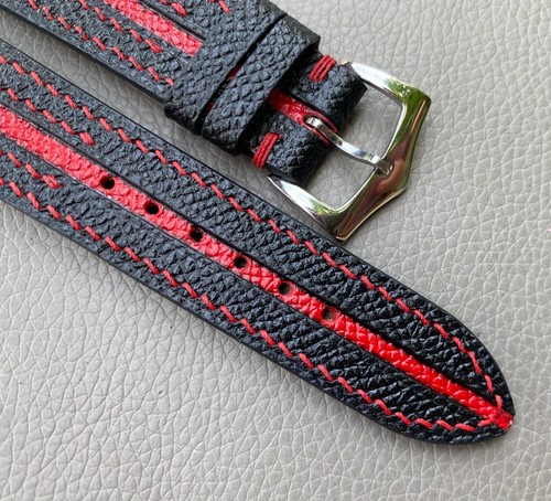Size 18 19 20 21 22 23 24 25 26mm Genuine Cowhide leather Watch Strap Band - Picture 9 of 11