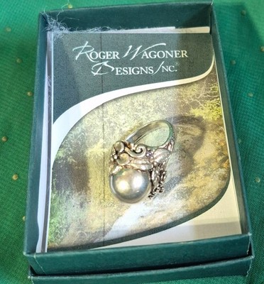 Sterling Silber Ring von Roger Wagoner Designs mit organischem, floralem Inspir