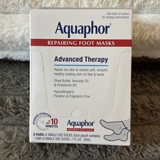 Aquaphor Repairing Foot Masks Pack Of 6 - New/Sealed Ships Fast