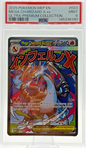 2025 POKEMON MEP EN-ME BLACK STAR PROMO #023 MEGA CHARIZARD X EX PSA 9